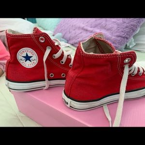 Girls red converse sneakers